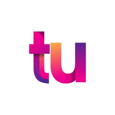 İlk Harf TU Logosu Küçük Logo, Mor ve Turuncu, Modern ve Basit Logo Tasarımı.