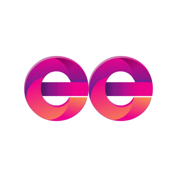 初始字母Ee标志小写字母 洋红色和橙色 现代和简单的标志设计 — 图库矢量图片