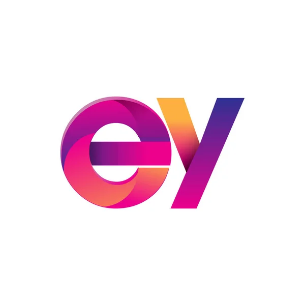 首字母Ey标志小写字母 洋红色和橙色 现代和简单的标志设计 — 图库矢量图片
