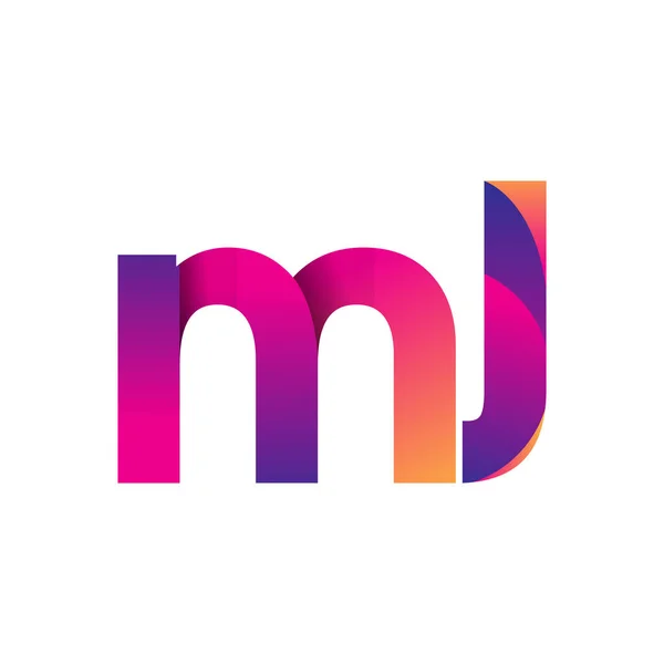 Letra Inicial Logotipo Lowercase Magenta Naranja Diseño Logo Moderno Simple — Vector de stock