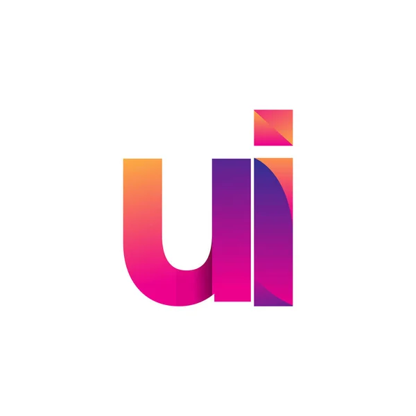 首字母Ui标志小写字母 洋红色和橙色 现代和简单的标志设计 — 图库矢量图片