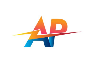 Yaratıcı Güç fikirleri, web, işletme ve şirket tasarımları için Lightning simgesi ve enerji logosu kombinasyonu içeren AP harfi logosu.