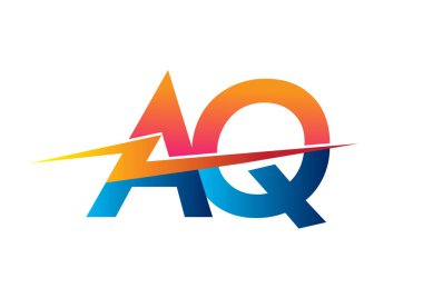 Yaratıcı Güç fikirleri, web, işletme ve şirket için elektrik logosu tasarımı, Lightning simgesi ve harf kombinasyonu içeren AQ logosu.