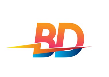 Yaratıcı Güç fikirleri, web, iş ve şirket için elektrik logosu tasarımı, Lightning simgesi ve harf kombinasyonu içeren BD logosu.