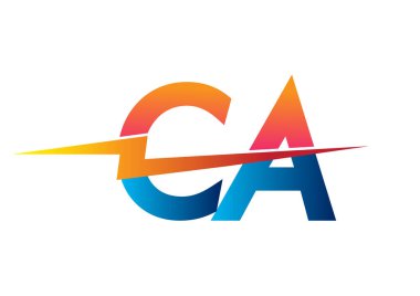 Yaratıcı Güç fikirleri, web, iş ve şirket tasarımları için elektrik logosu dizaynı, ışık simgesi ve harf kombinasyonu içeren CA logosu.