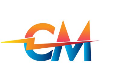 Yaratıcı Güç fikirleri, web, iş ve şirket için enerji logosu tasarımı, Lightning simgesi ve harf kombinasyonu içeren CM logosu.