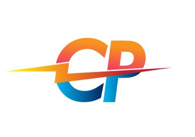 Yaratıcı Güç fikirleri, web, iş ve şirket için elektrik logosu tasarımı, ışık simgesi ve harf kombinasyonu içeren CP logosu.