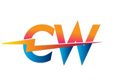 Yaratıcı Güç fikirleri, web, iş ve şirket için enerji logosu dizaynı, Lightning simgesi ve harf kombinasyonu içeren CW logosu.
