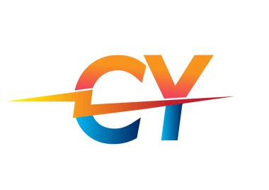 Şimşek simgesi ile CY logosu, Yaratıcı Güç fikirleri, web, iş ve şirket için Güç Enerjisi logosu tasarımı.