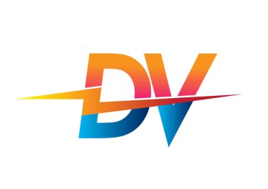 Yaratıcı Güç fikirleri, web, iş ve şirket tasarımları için DV logosu, Lightning simgesi, Güç Logosu kombinasyonu.