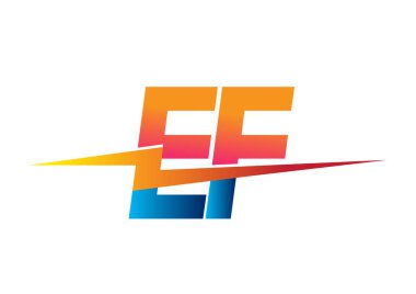 Yaratıcı Güç fikirleri, web, iş ve şirket için elektrik logosu tasarımı, Lightning simgesi ve harf kombinasyonu içeren EF logosu.
