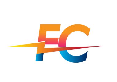 Yaratıcı Güç fikirleri, web, iş ve şirket tasarımları için FC logosu, Lightning simgesi, Güç Logosu kombinasyonu.