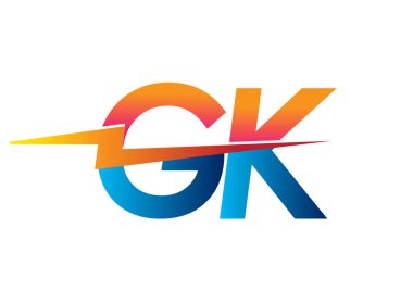 Letter GK logo with Lightning icon, letter combination Power Energy Logo design for Creative Power ideas, web, business and company.