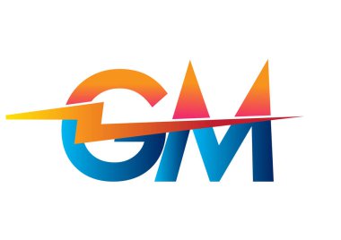Letter GM logo with Lightning icon, letter combination Power Energy Logo design for Creative Power ideas, web, business and company.