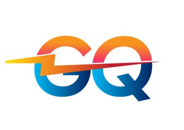 Letter GQ logo with Lightning icon, letter combination Power Energy Logo design for Creative Power ideas, web, business and company.