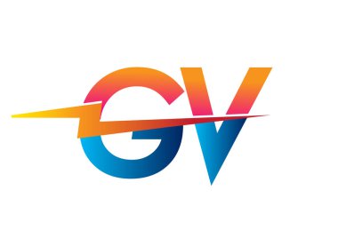Letter GV logo with Lightning icon, letter combination Power Energy Logo design for Creative Power ideas, web, business and company.