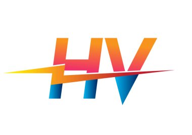 Letter HV logo with Lightning icon, letter combination Power Energy Logo design for Creative Power ideas, web, business and company.