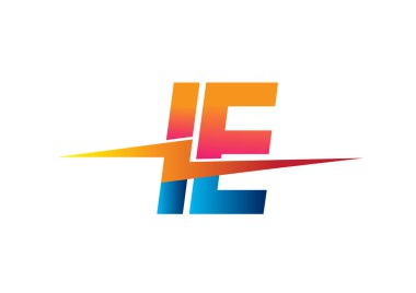 Letter IE logo with Lightning icon, letter combination Power Energy Logo design for Creative Power ideas, web, business and company.
