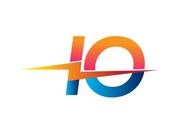 Letter IO logo with Lightning icon, letter combination Power Energy Logo design for Creative Power ideas, web, business and company.