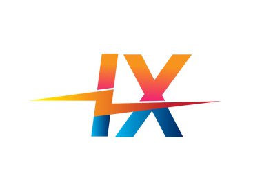 Letter IX logo with Lightning icon, letter combination Power Energy Logo design for Creative Power ideas, web, business and company.