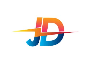 Letter JD logo with Lightning icon, letter combination Power Energy Logo design for Creative Power ideas, web, business and company.