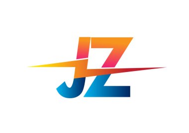 Letter JZ logo with Lightning icon, letter combination Power Energy Logo design for Creative Power ideas, web, business and company.