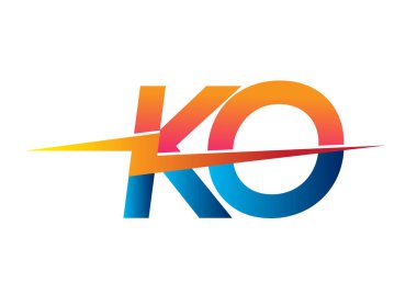 Letter KO logo with Lightning icon, letter combination Power Energy Logo design for Creative Power ideas, web, business and company.