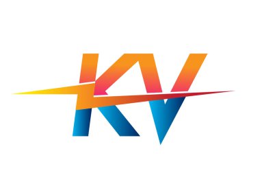 Letter KV logo with Lightning icon, letter combination Power Energy Logo design for Creative Power ideas, web, business and company.