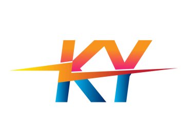 Letter KY logo with Lightning icon, letter combination Power Energy Logo design for Creative Power ideas, web, business and company.