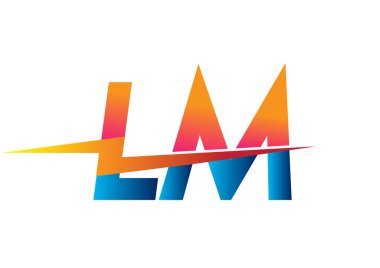 Letter LM logo with Lightning icon, letter combination Power Energy Logo design for Creative Power ideas, web, business and company.