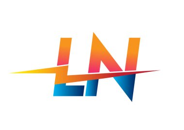 Letter LN logo with Lightning icon, letter combination Power Energy Logo design for Creative Power ideas, web, business and company.