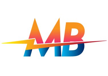 Letter MB logo with Lightning icon, letter combination Power Energy Logo design for Creative Power ideas, web, business and company.