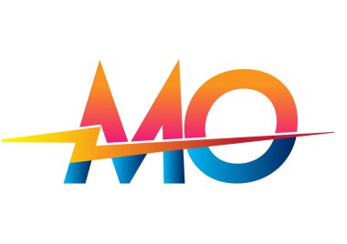 Letter MO logo with Lightning icon, letter combination Power Energy Logo design for Creative Power ideas, web, business and company.