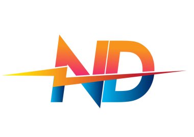 Letter ND logo with Lightning icon, letter combination Power Energy Logo design for Creative Power ideas, web, business and company.