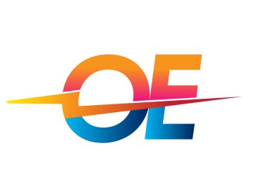 Letter OE logo with Lightning icon, letter combination Power Energy Logo design for Creative Power ideas, web, business and company.