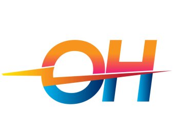 Letter OH logo with Lightning icon, letter combination Power Energy Logo design for Creative Power ideas, web, business and company.