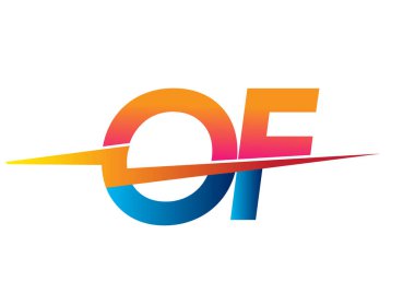 Letter OF logo with Lightning icon, letter combination Power Energy Logo design for Creative Power ideas, web, business and company.