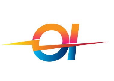 Letter OI logo with Lightning icon, letter combination Power Energy Logo design for Creative Power ideas, web, business and company.