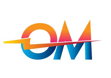 Letter OM logo with Lightning icon, letter combination Power Energy Logo design for Creative Power ideas, web, business and company.