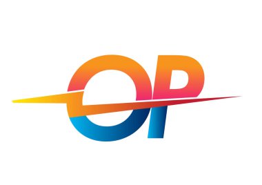 Letter OP logo with Lightning icon, letter combination Power Energy Logo design for Creative Power ideas, web, business and company.