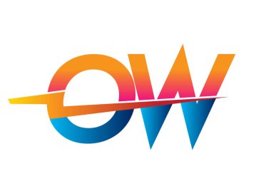 Letter OW logo with Lightning icon, letter combination Power Energy Logo design for Creative Power ideas, web, business and company.