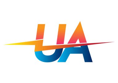 Letter UA logo with Lightning icon, letter combination Power Energy Logo design for Creative Power ideas, web, business and company.