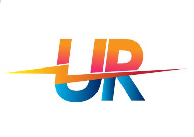 Letter UR logo with Lightning icon, letter combination Power Energy Logo design for Creative Power ideas, web, business and company.