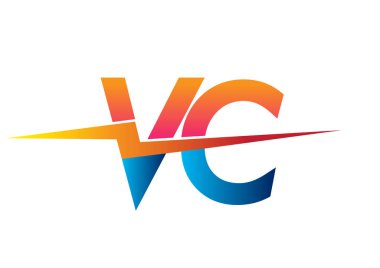 Letter VC logo with Lightning icon, letter combination Power Energy Logo design for Creative Power ideas, web, business and company.