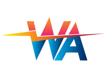 Letter WA logo with Lightning icon, letter combination Power Energy Logo design for Creative Power ideas, web, business and company.