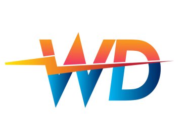 Letter WD logo with Lightning icon, letter combination Power Energy Logo design for Creative Power ideas, web, business and company.