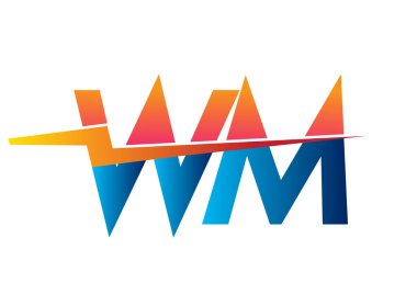 Letter WM logo with Lightning icon, letter combination Power Energy Logo design for Creative Power ideas, web, business and company.