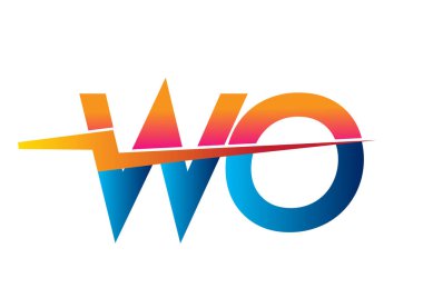 Letter WO logo with Lightning icon, letter combination Power Energy Logo design for Creative Power ideas, web, business and company.