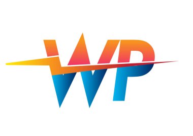Letter WP logo with Lightning icon, letter combination Power Energy Logo design for Creative Power ideas, web, business and company.