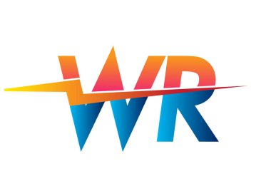 Letter WR logo with Lightning icon, letter combination Power Energy Logo design for Creative Power ideas, web, business and company.